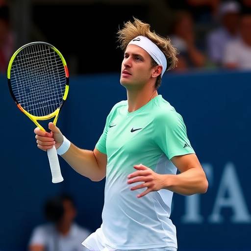 Immagine di Jannik Sinner che serve durante una partita di tennis degli Australian Open