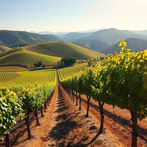 Un vigneto sulle colline toscane durante la vendemmia